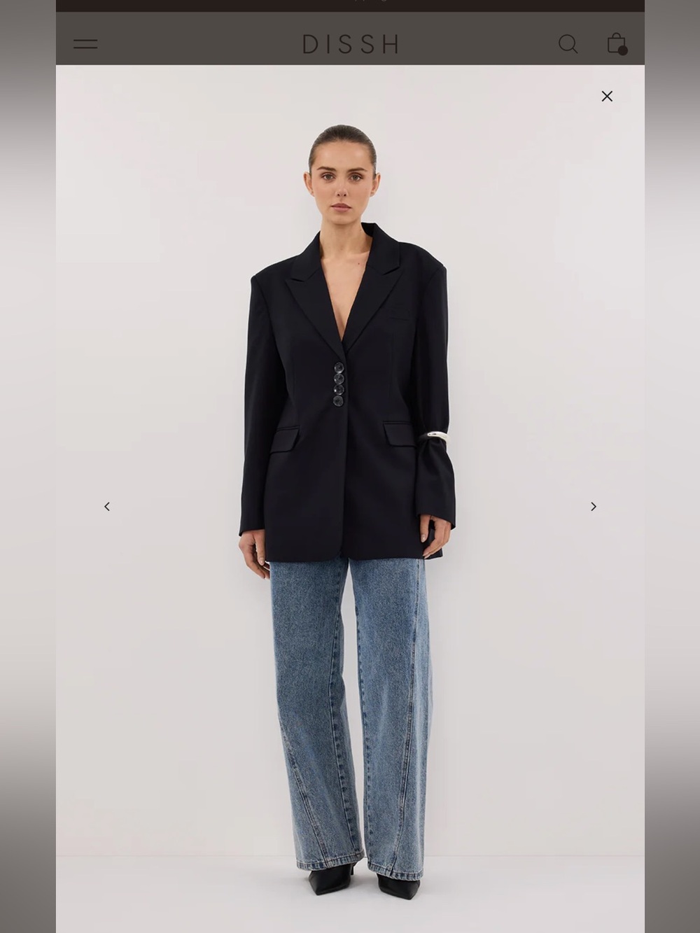 DISSH Andie Ink Oversized Blazer 10 NWOT